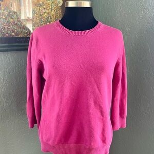Early 2000’s Old Navy Perfect Fit Magenta pink 3/4 sleeve crew neck Sweater XL
